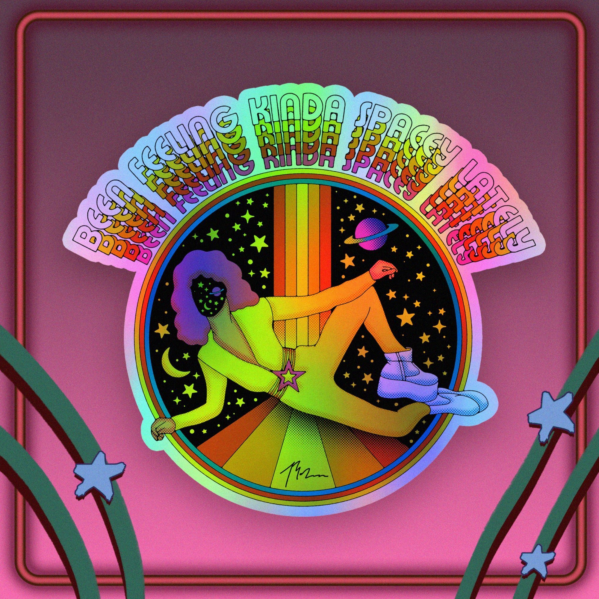 Spacey Lately Holographic Sticker